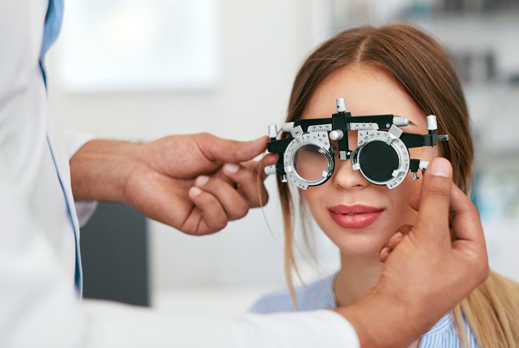 Crucial vision test performed by a licensed professional, a Dot Certified Medical Examiner Houston for CDL drivers.